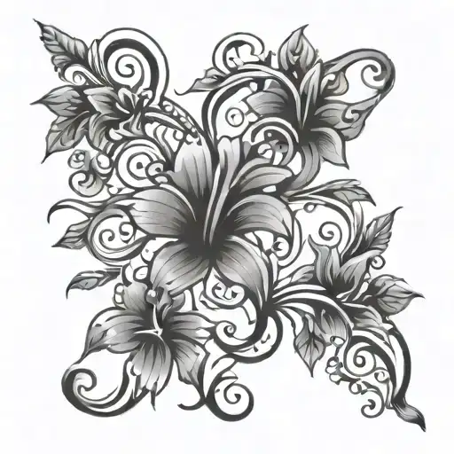 Fineline Floral Vine Curve