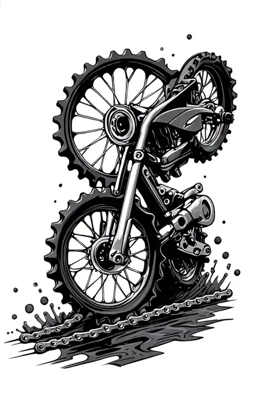Dirt Bike Chain & Sprocket In Space