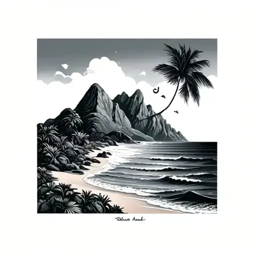 Beach And Mountain And Sea Sun And Amak