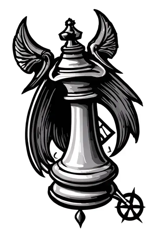 Rook Chess Piece Featuring Compass