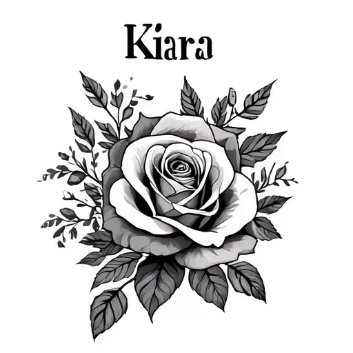 Name Of My Daughter Kiara With Roses And Arabasks