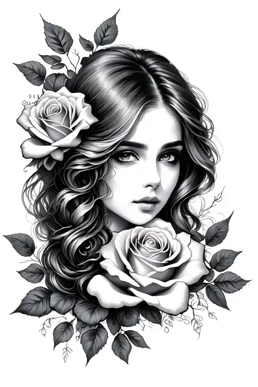 Rose And Beautiful Girl