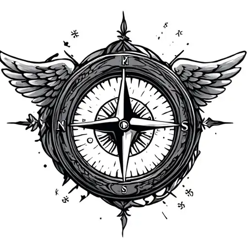 Runner Wings Compass Surrounded