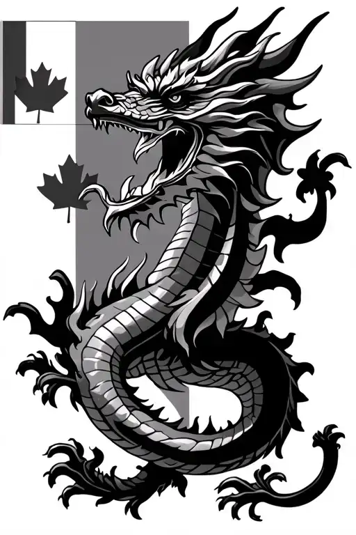 Dragon Philippine Flag Canadian Flag