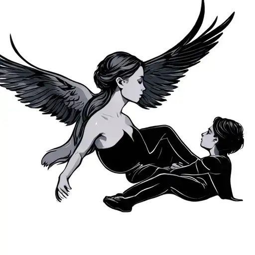 Mother Son With It's Two