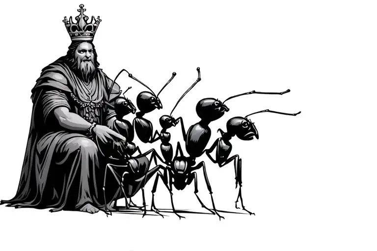 Royal Ant Family Sitting Around The King Sitting