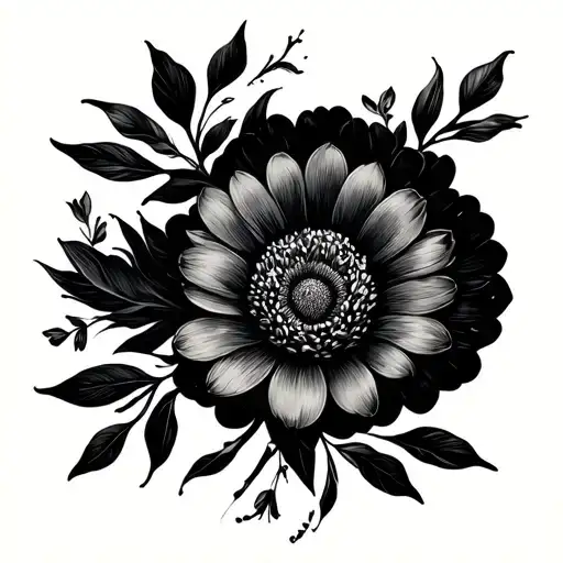 February Pisces Symbol Incorporated With Birth Flower Bouquet