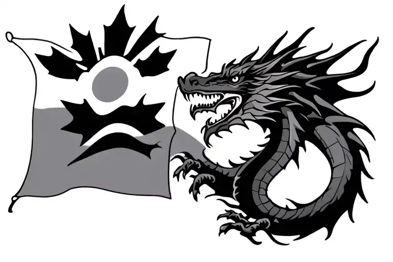 Dragon Philippine Flag Canadian Flag