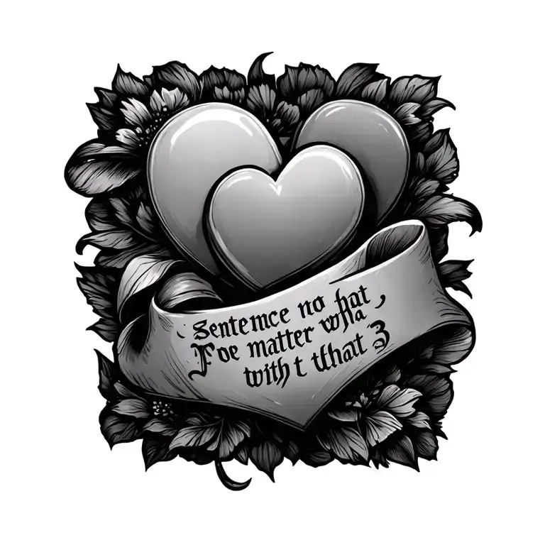 Sentence No Matter What With 3 Hearts
