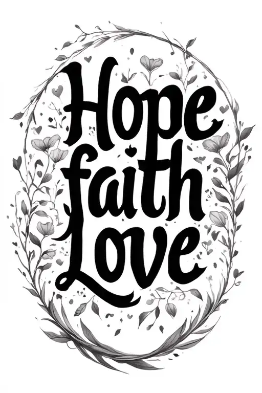 Hope Faith Love Letter Written In A Circular Shape
