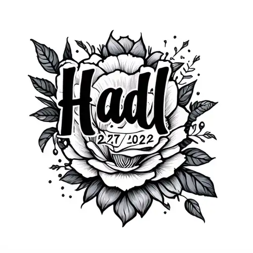 Please Make Me A Tattoo On Hand With Name Hadil And Date 27-4-2022