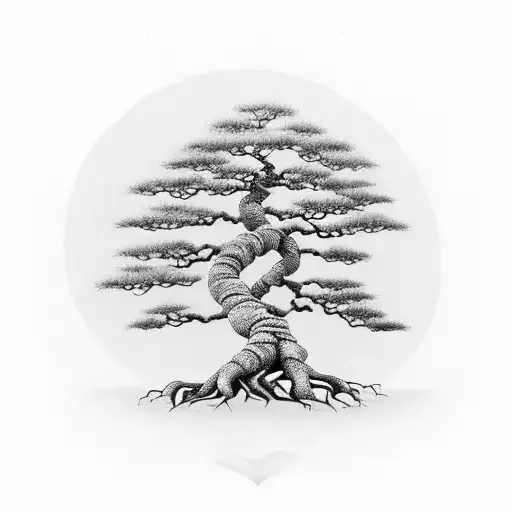 Bonsai Tree With A Heart In The Roots