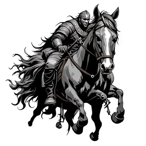 Symbol Of Fearless Warrior Riding