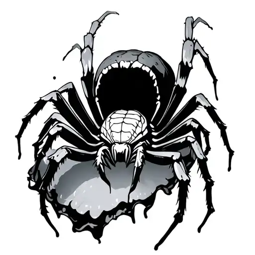 A Spider Coming Out From The Skin Opening