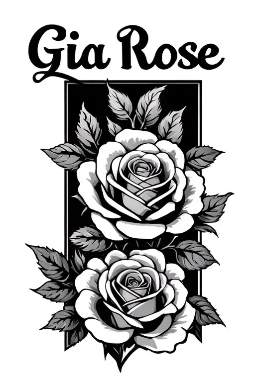 The Name Gia Rose With Roses As The Filler
