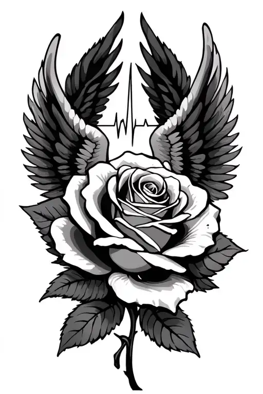 Rose With Wings Heartbeat