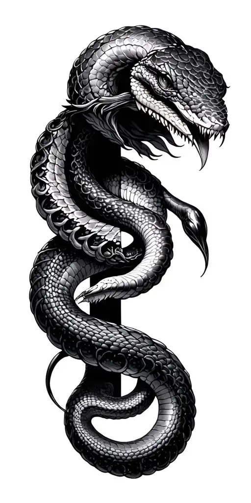 Dark Astrology With A Gothic Design Incorporating A Snake