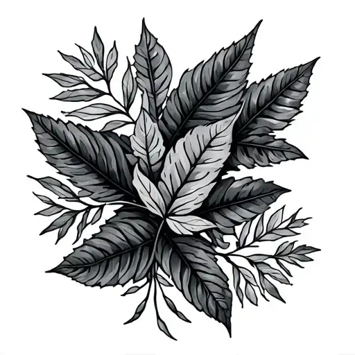 Forest Leaves On Forearm