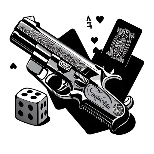 Gun With Dice With Cards