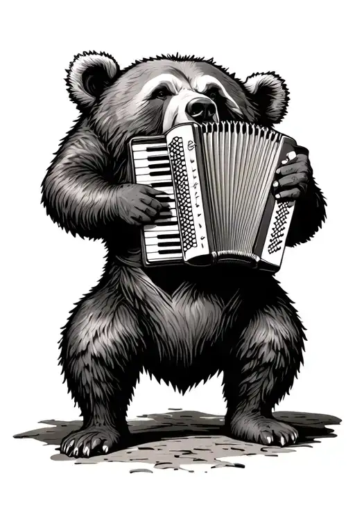 Russian Bear Play Accordian
