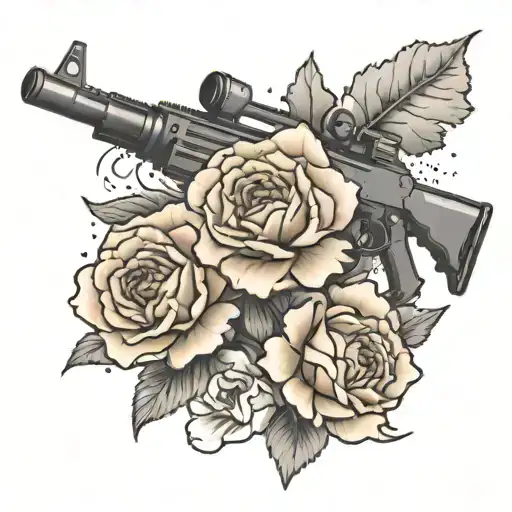Carnation Flower In A Machine Gun