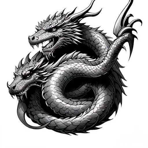 Roman Soldier And Dragon Coiled