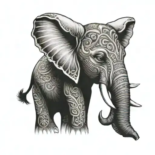 Elephant With Eyes Covered