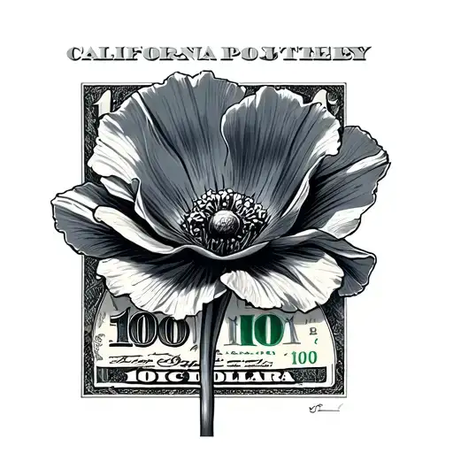California Poppy 100 Dollar Bill