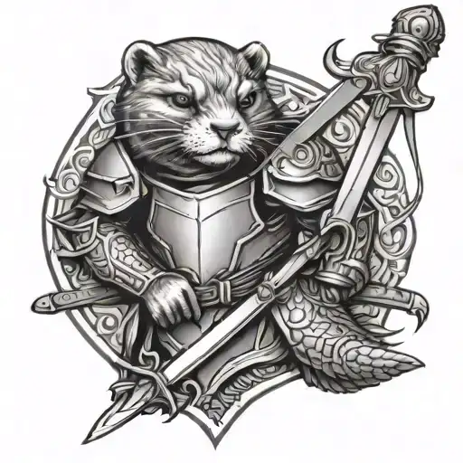 Otter Paladin Full Armor And Sword