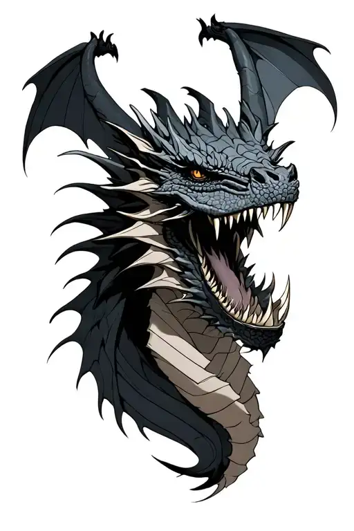 Gothic Dragon Showing Teeth And Full Body