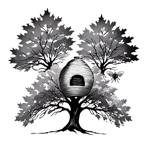 Maple Tree With Bee Hive