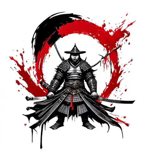 Samurai Warrior And Blood