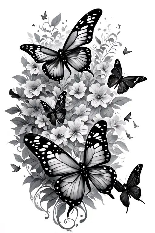 Butterflies And Dragonflies Flying Up Over The Hip To Ribs