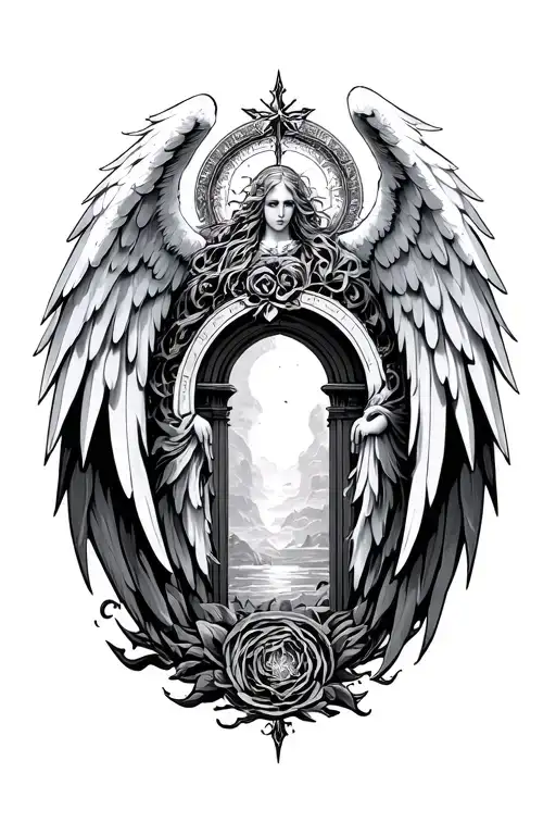 Portal And Angel Wings