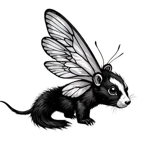 Skunk With Moth Wings