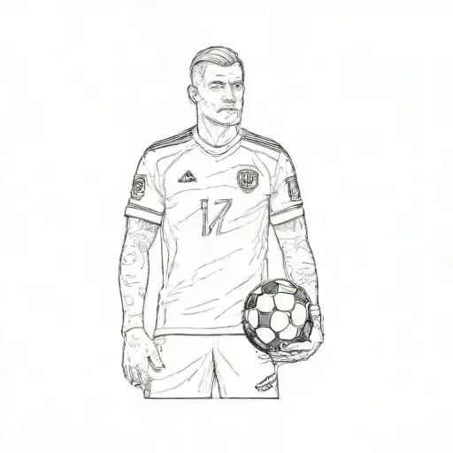 A Soccer Player Holding A Ball