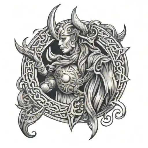 A Norse God Or Goddess With Elements Of Celtic Symbolism