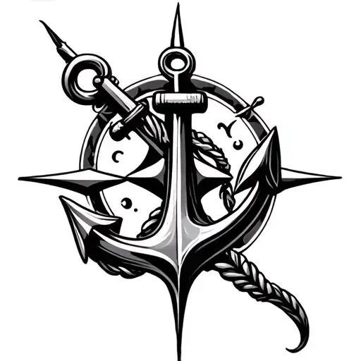 Sailing Boat Anchor Compas