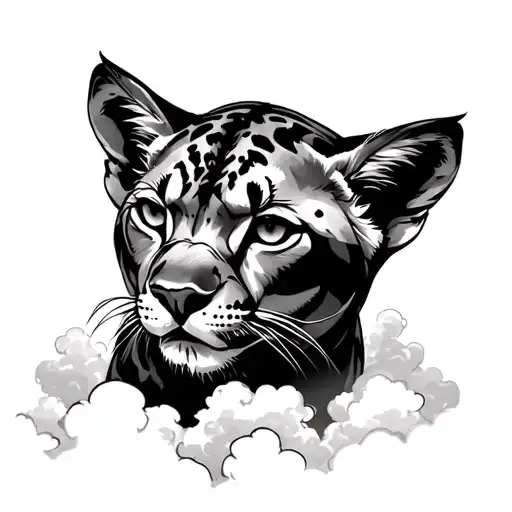 Puma Surrounded By Clouds In Heaven