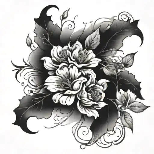A Garden Of Various Flowers Intertwined To Create A Floral Sleeve