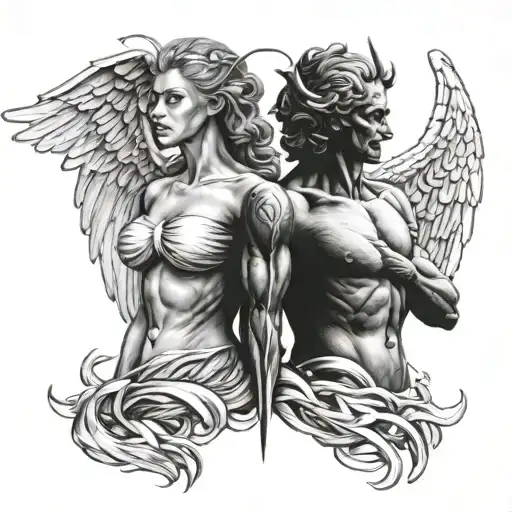 Angel Vs Demon Realistic