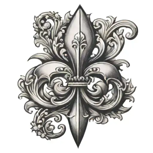 Fleur-de-lis With A Plumb Line