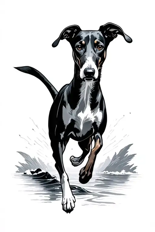 Us Navy Symbol And Greyhound Running