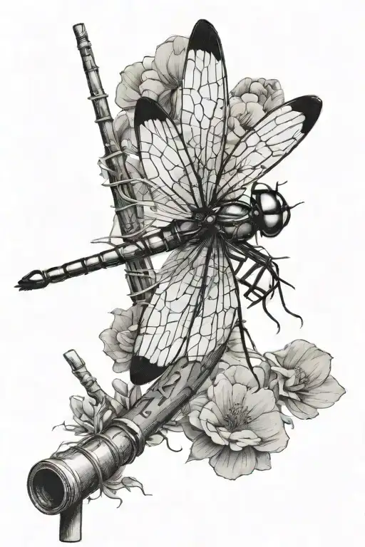 Dragonfly Perched Ontop A Fishing Pole