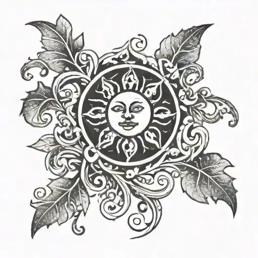 Vine With Sun And Moon Medallions Representing Change
