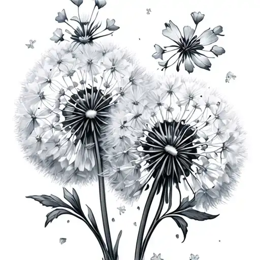 Forget Me Not And Dandelion