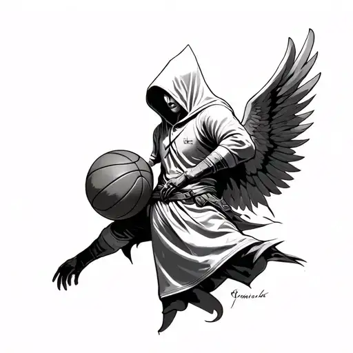 Assassin Creed Hooded Basketball Half Light Half Dark Angel