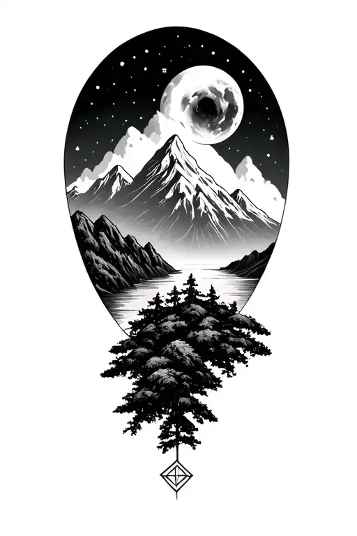Virgo Zodiac Sign With Mountain Range