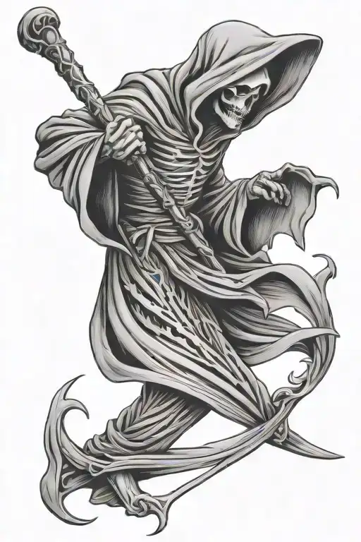 Grim Reaper Holding A Scythe