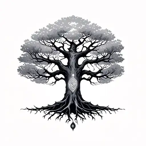 Yggdrasil Tree With 2 Rave Minimalistic Best